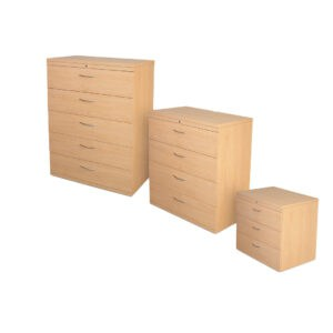 Filing cabinet size range - small, medium and tall drawer units
