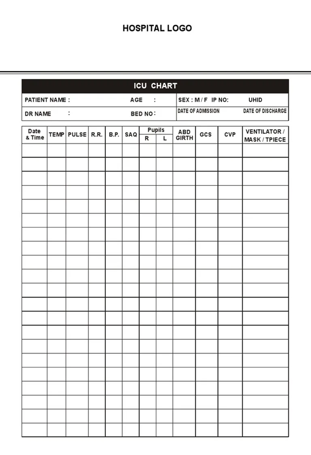 ICU patient chart example